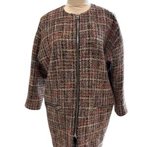 Topshop Tweed Cape Jacket - Multicolor